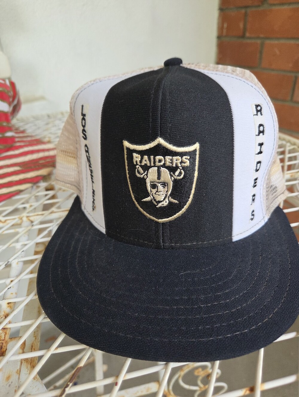 Vintage 80s Los Angeles Raiders AJD Lucky Stripes Trucker Snapback Hat Cap NFL